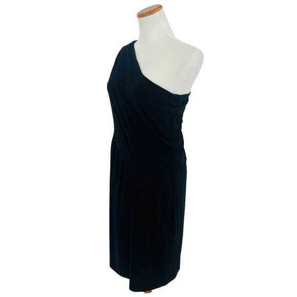 The Limited One-Shoulder Elegant Asymmetrical Ruched Evening Party Dress - Picture 12 of 16